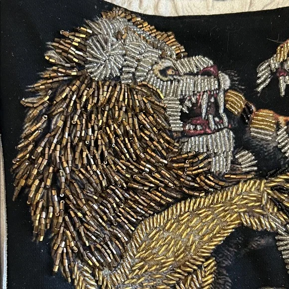 Free People x Anthropology Beaded Eye of the Tiger Suede Tote Bag - Picture 3 of 6